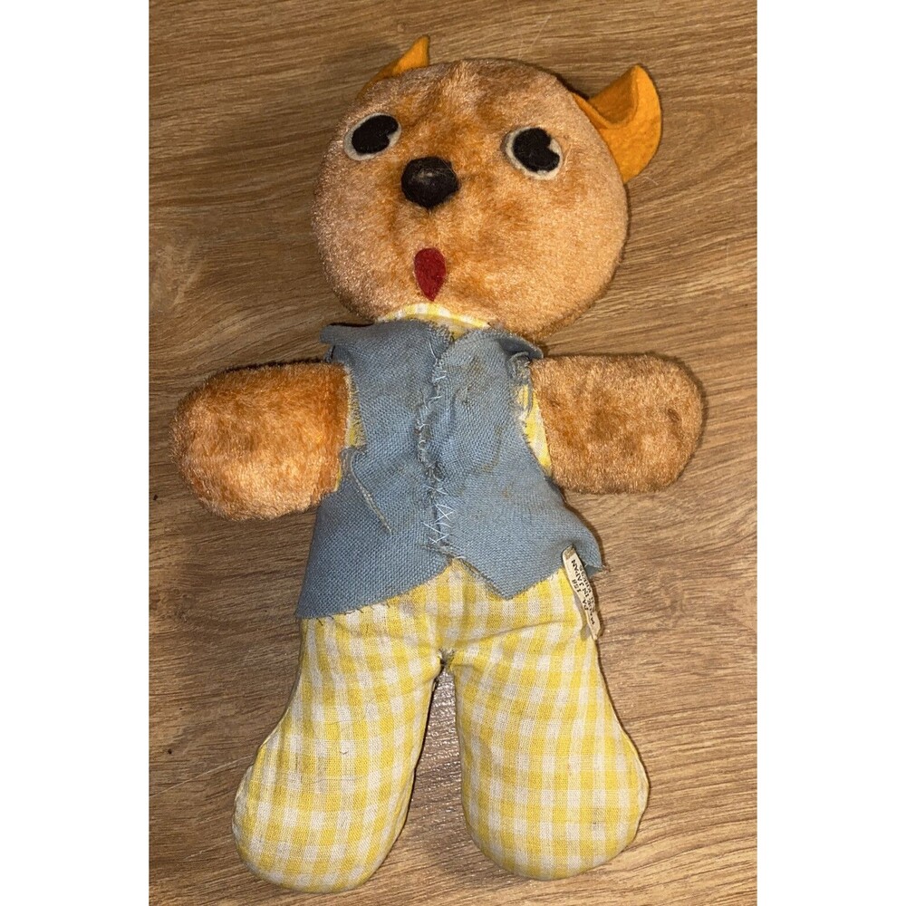Vintage 1950s 1960s S.H. Kress Felt Teddy Bear Plush Japan PA 158 Mid Century